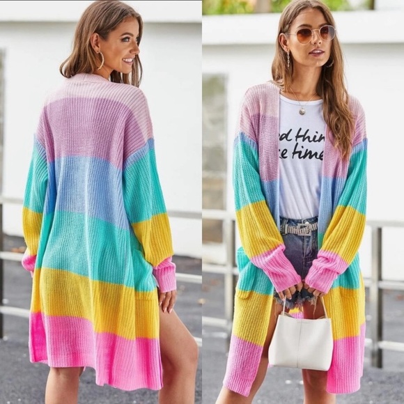 Womens color block Cardigan - Picture 3 of 8